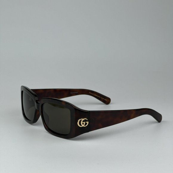 Gucci GG1403S 002 BRAND NEW SUnglasses Dark Havana Brown Unisex Rectangle